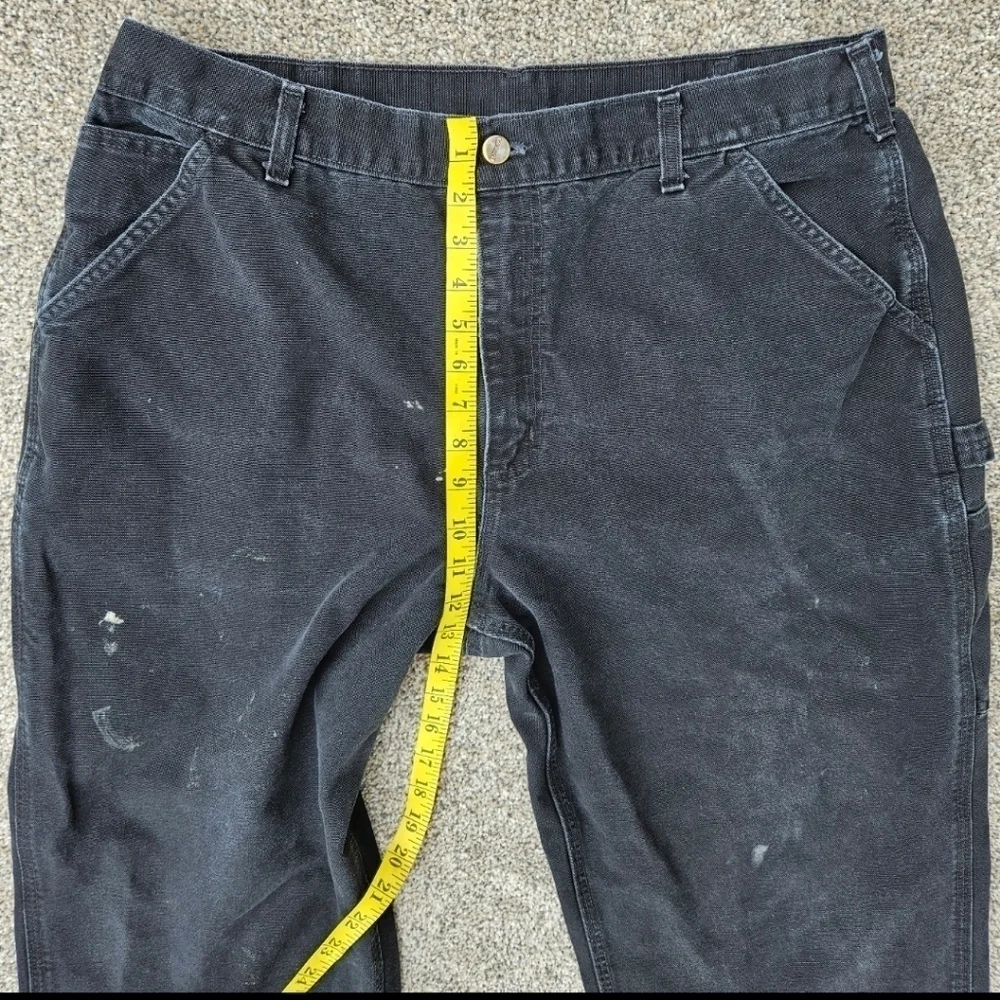 Vintage Carhartt Cargo Pants Black Dungaree Fit Distressed B11 BLK Mens 38x32